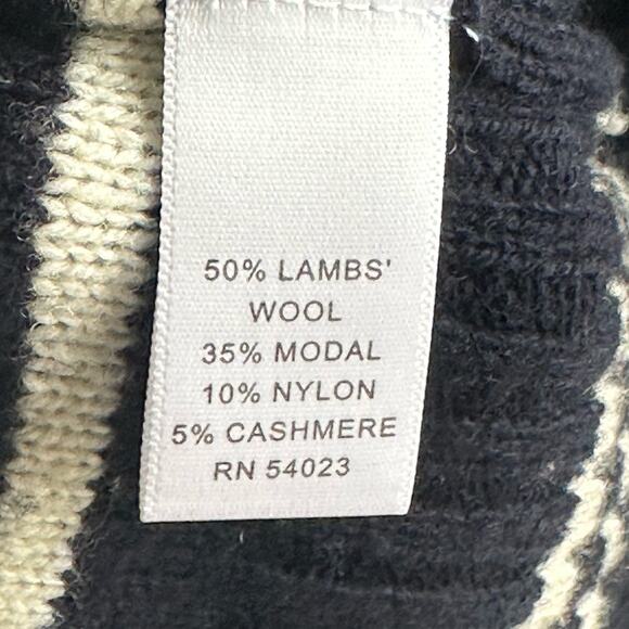 Banana Republic Fold-Over Collar Striped Cardigan Sweater Lambswool Cashmere - Picture 7 of 8